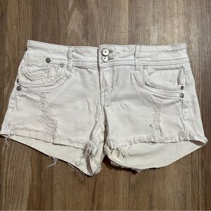 🤍 Almost Famous White Distressed Jean Shorts - 9